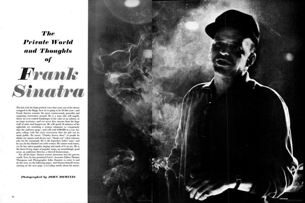 Page spreads for Frank Sinatra feature, LIFE magazine, April 23, 1965.