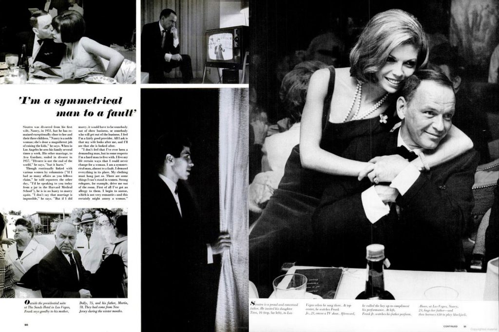 Page spreads for Frank Sinatra feature, LIFE magazine, April 23, 1965.