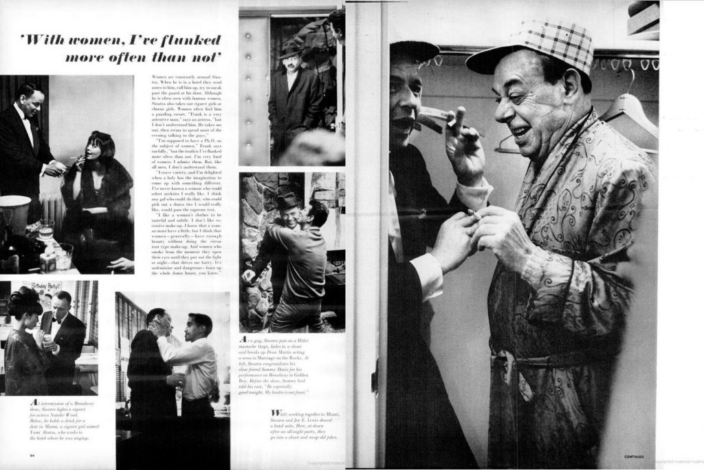 Page spreads for Frank Sinatra feature, LIFE magazine, April 23, 1965.