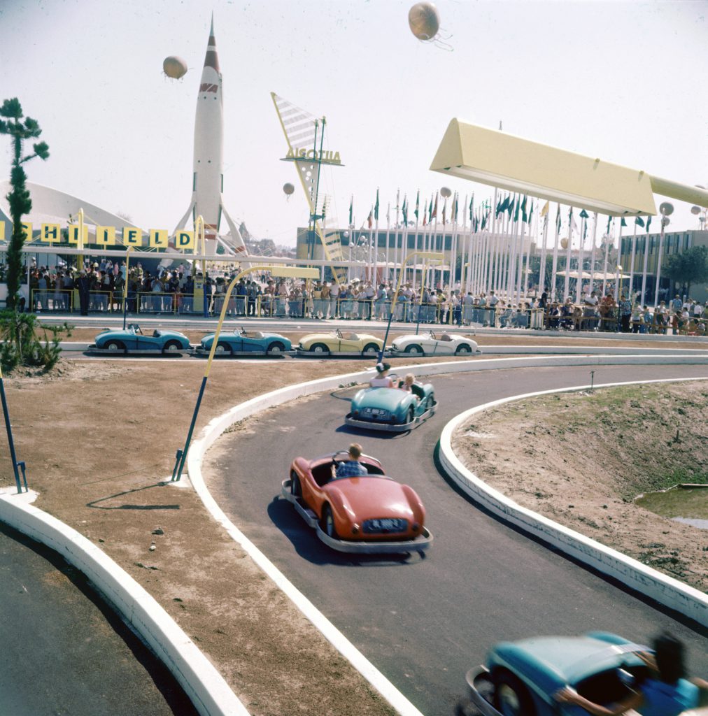 Rides at Disneyland in 1955.