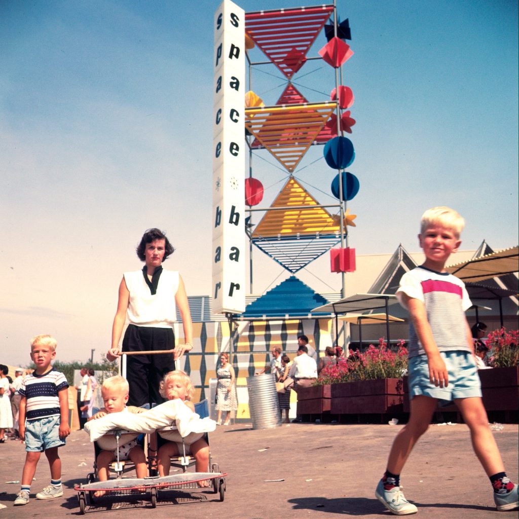A family at Disneyland in 1955.
