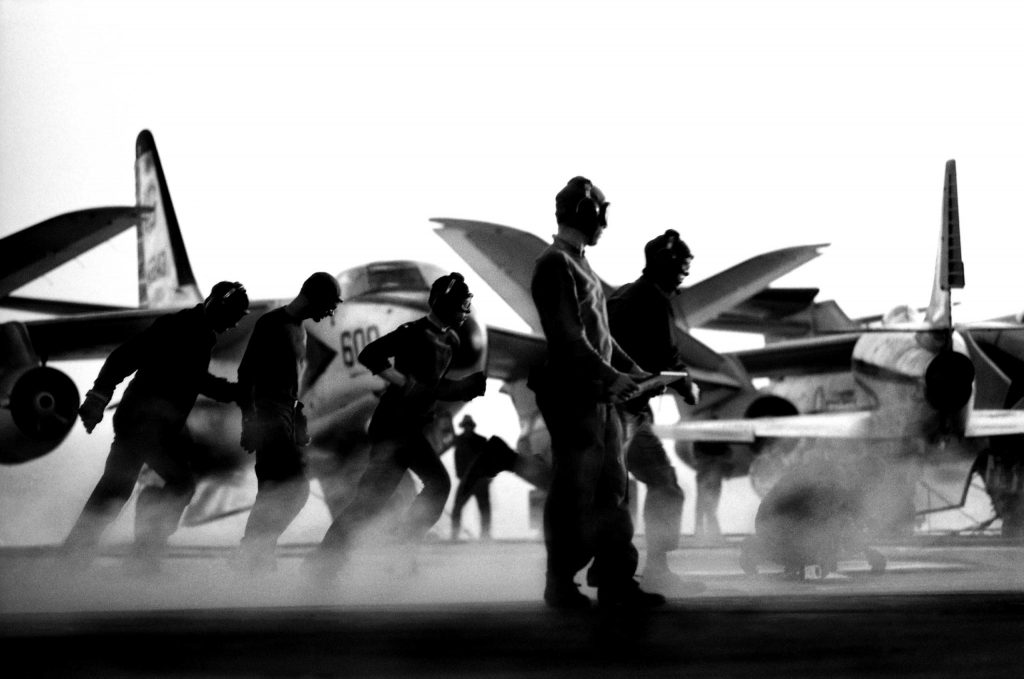 Navy air operations on the aircraft carrier Independence, 1961.