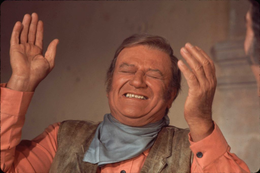 John Wayne during filming of The Undefeated, 1969.