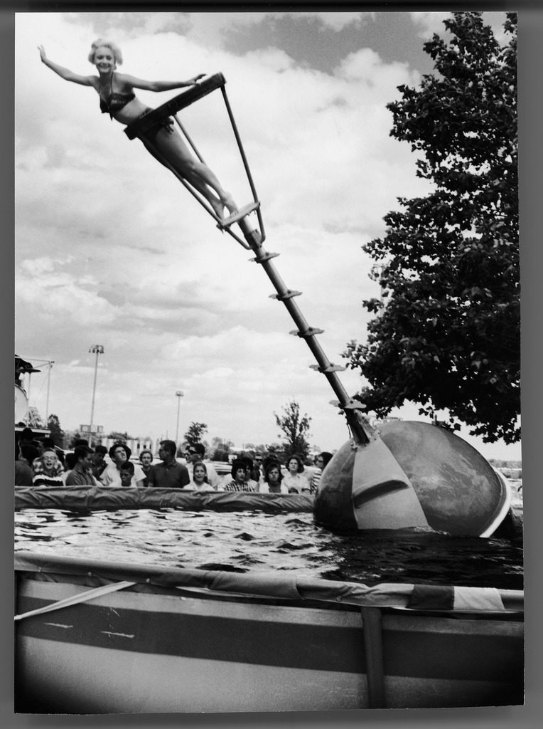 Model demonstrating the Aqua Bobber. (Photo by Francis Miller/The LIFE Picture Collection © Meredith Corporation)