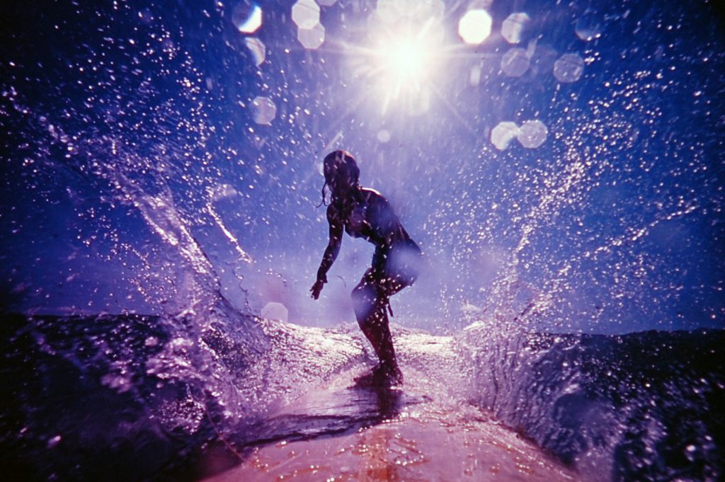 Surfing in Hawaii, 1963.